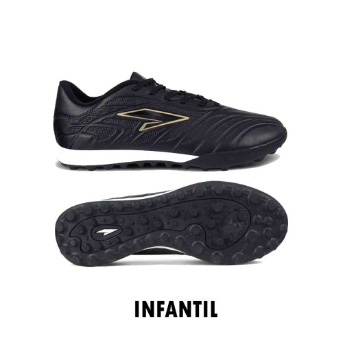 ZAPATO RS DE FÚTBOL NIÑO RAPTOR JUNIOR BLACK/GOLD