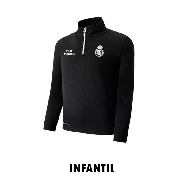 JERSEY MANGA LARGA 1/4 ZIPPER DE NIÑO REAL MADRID REACTION