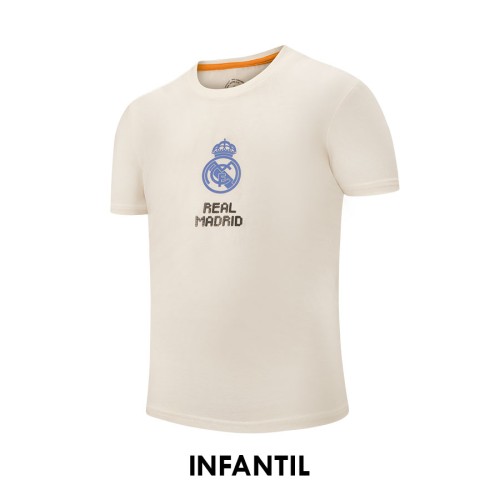 JERSEY REAL MADRID CUELLO REDONDO DE NIÑO SOCCER PIXELS WHITE